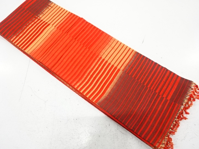 JAPANESE HANHABA OBI / CHIKUZEN HAKATA / WOVEN STRIPE